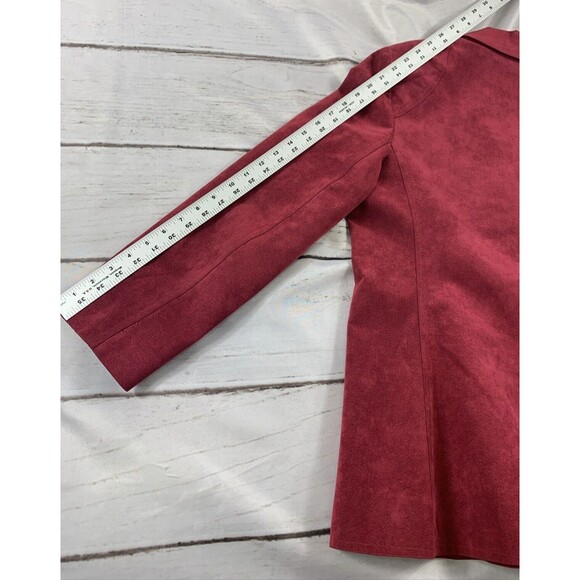 Gino Rossi Wilsons Ultra Suede Women's 16 2Pc Set Red Blazer & Skirt Suit ILGWU - Picture 16 of 16